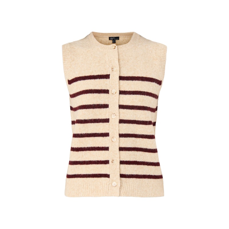 Clean Button Through Vest Beige