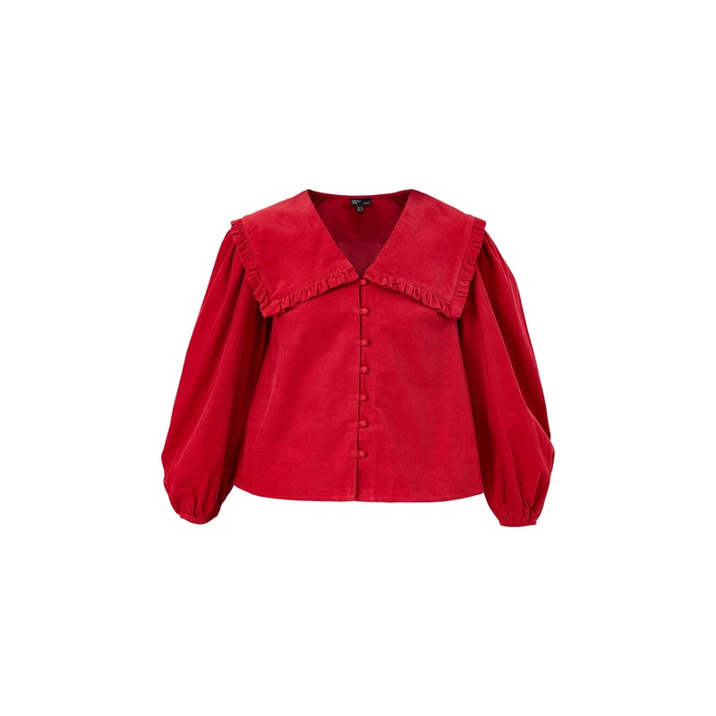 Cord Blouse Red