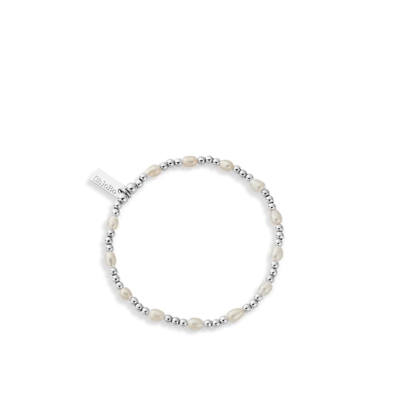 Cute Charm Pearl Bracelet Silver