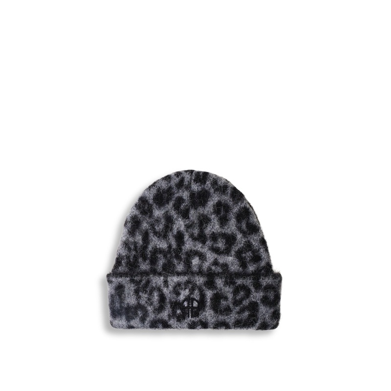 Elia Beanie - Grey Leopard Leopard