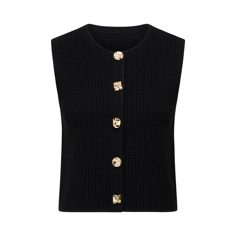 Elyse Knitted Tank Top Black