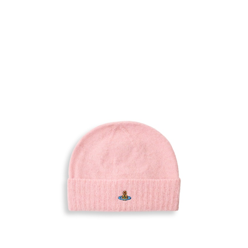 Fluffy Mohair Mix Beanie in Pink