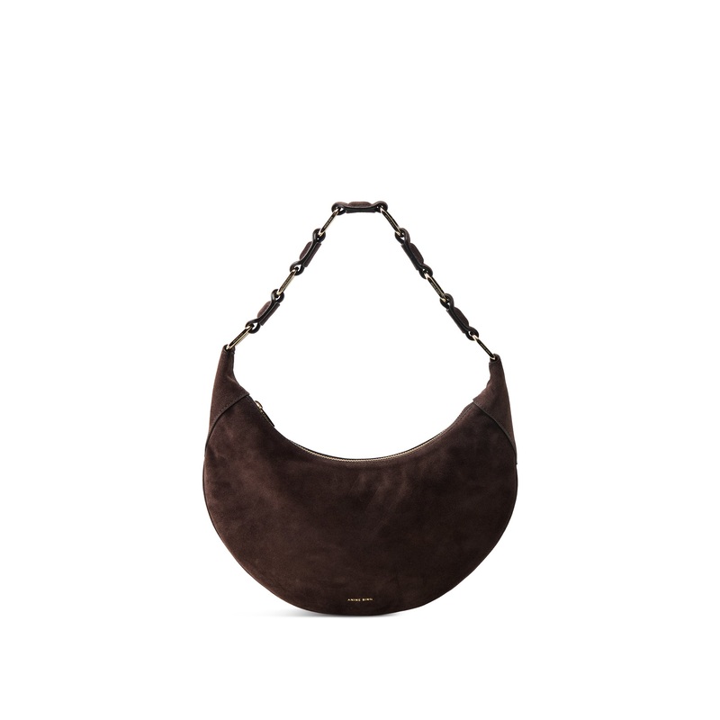 Kate Hobo Bag Suede Dark Brown