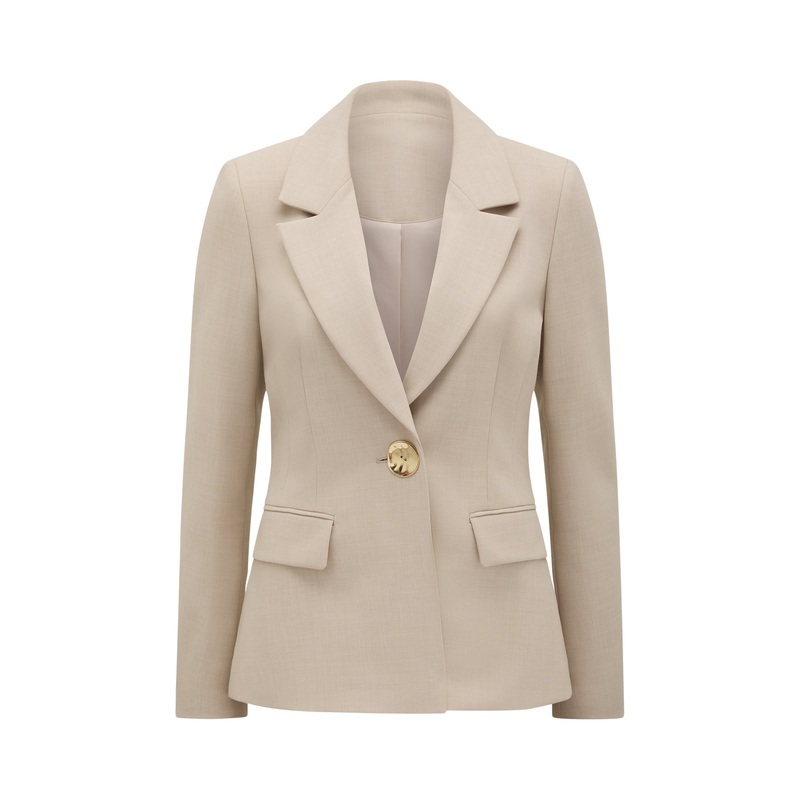 Lulu Gold Button Blazer Milk Marle Suit