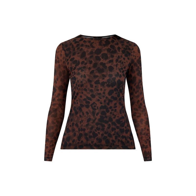 Mesh Spencer Top Brown