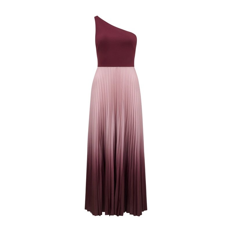 Olena One Shoulder Pleated Midi Dress