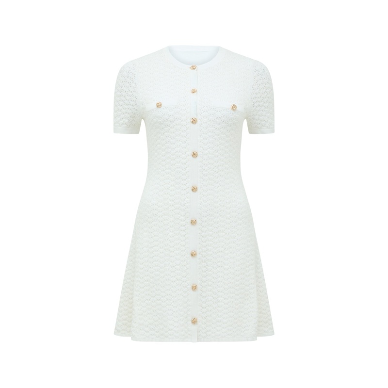 Rosa Stitch Interest Knitted Mini Dress