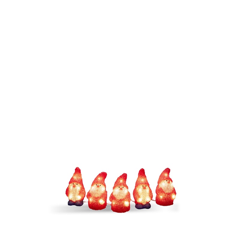 Acrylic Santa LED Lightset 5 Piece Warm White