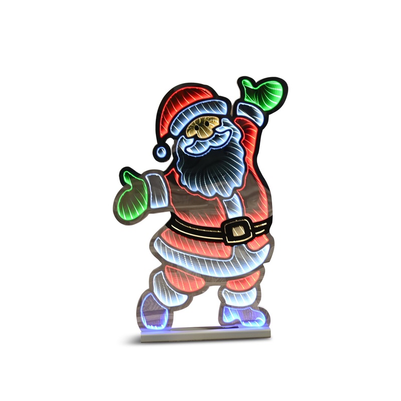 Santa LED Sign on Wooden Base 60cm