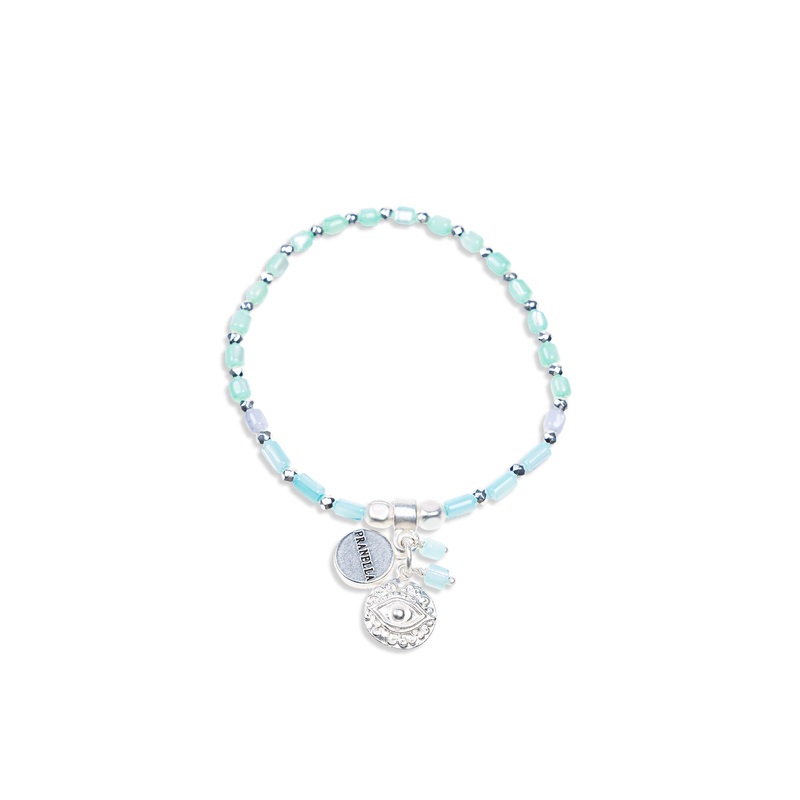 Sol White Silver Eye Bracelet