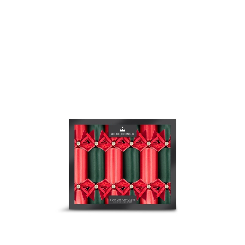 Traditional Tidings Red Pack of 6 Christmas Crackers