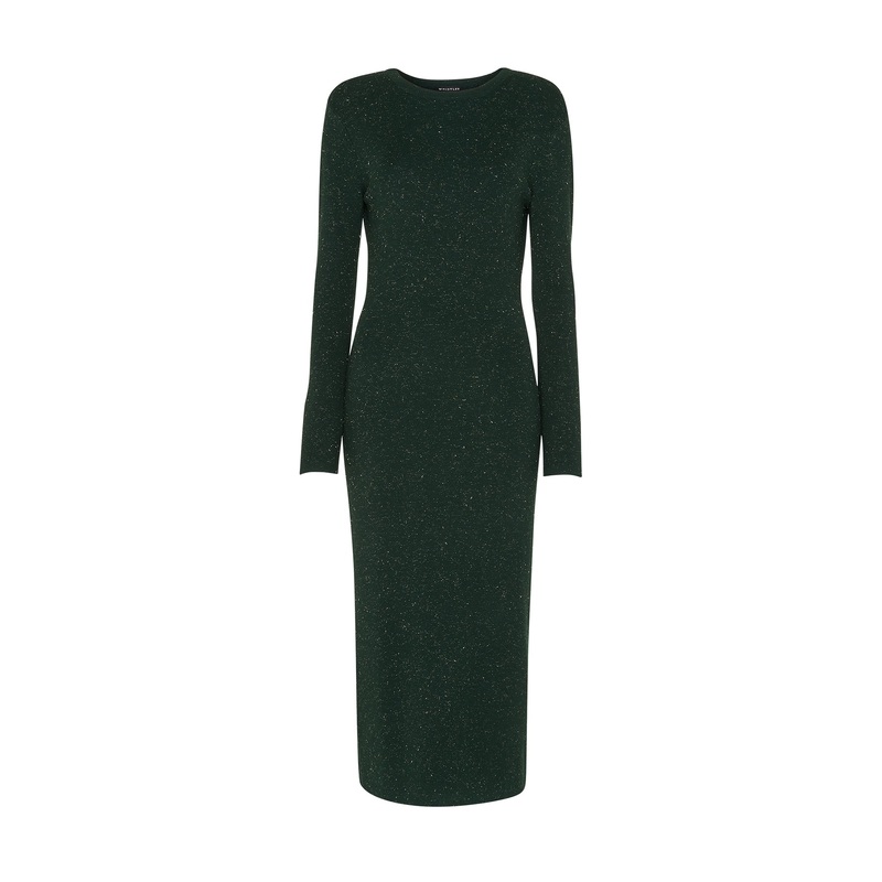 Dark Green Annie Sparkle Knit Dress