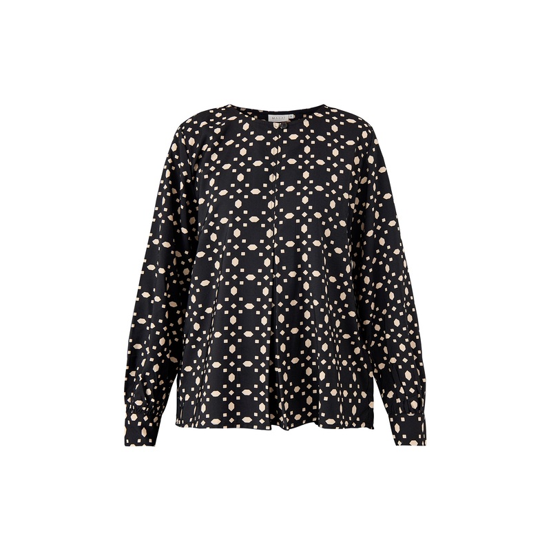 MaDoella Print Long Sleeve Top Black