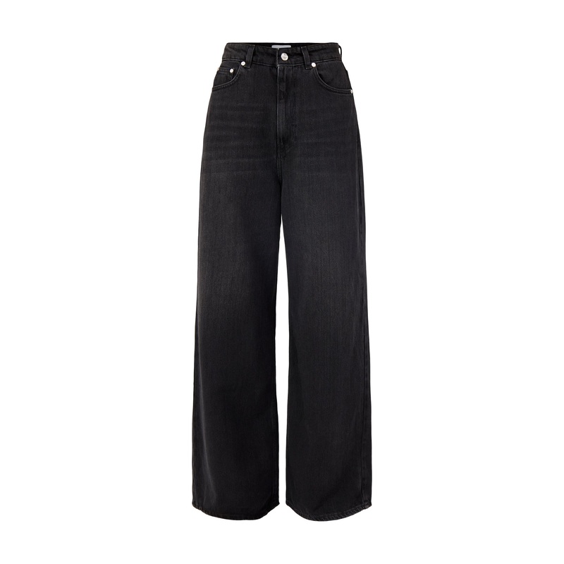 Soft Rigid Denim Baggy Jeans Black Washed