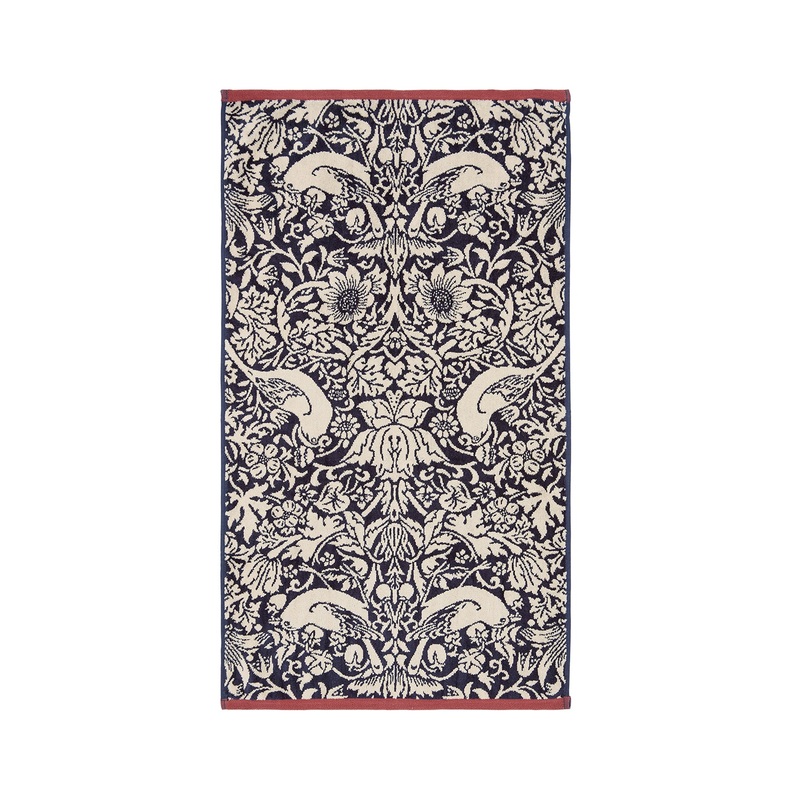 Strawberry Thief Blue Bath Towel