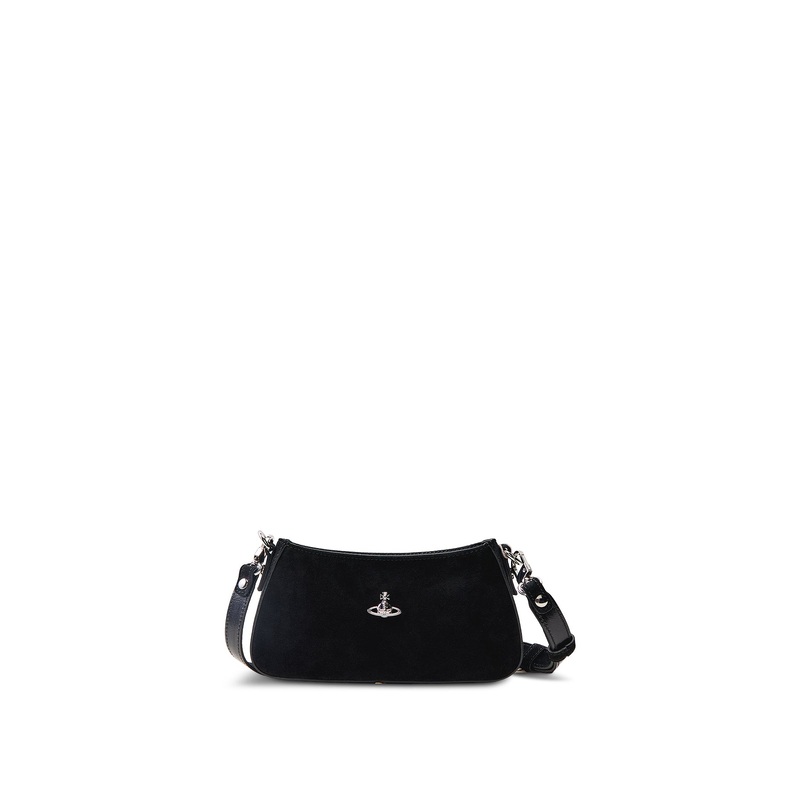 Tasha Shoulder Phone Bag Leather Black