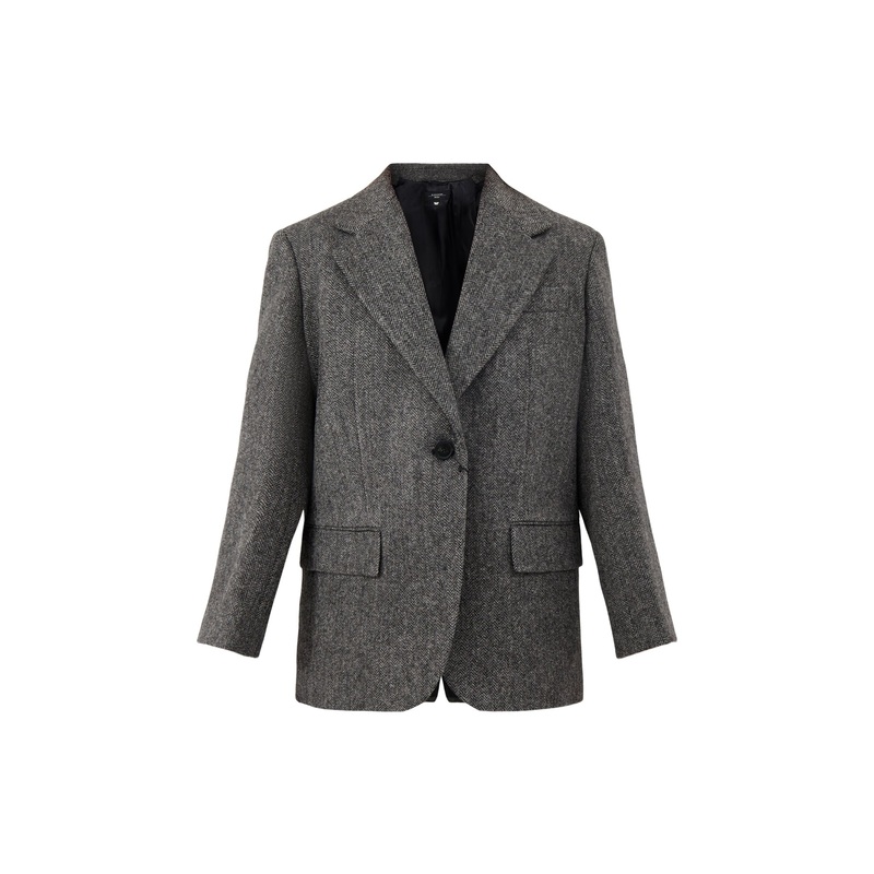 Tronto Shoulder Paf Blazer Dark Grey Wool