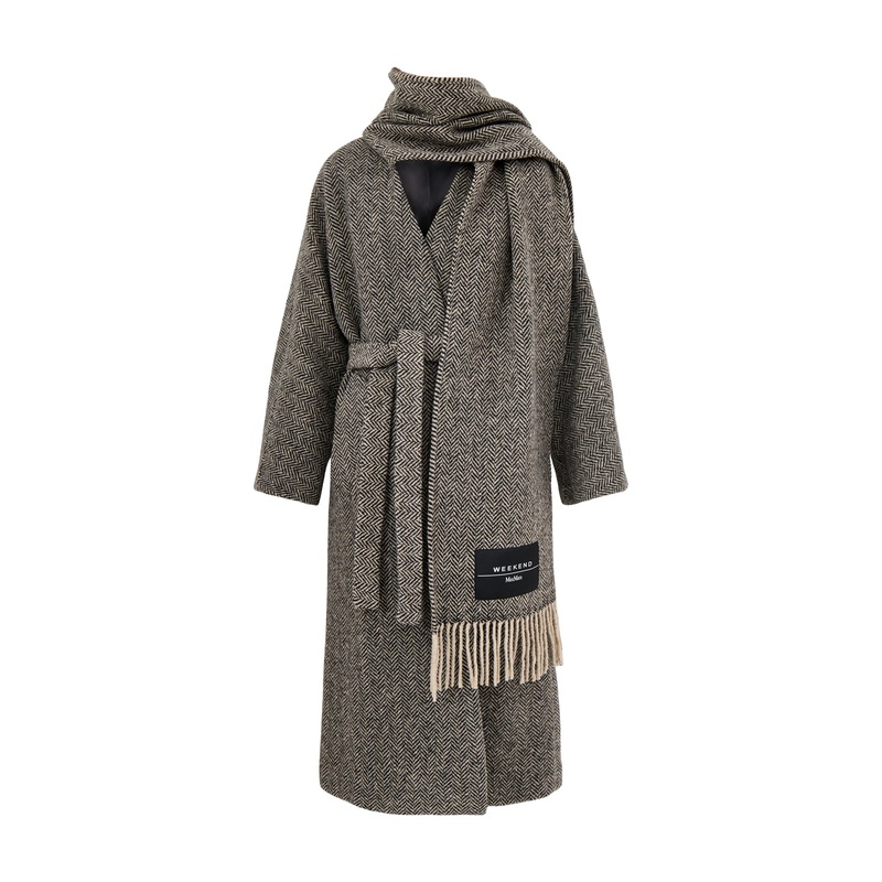 Zenica Coat With Matching Scarf Accessory Black