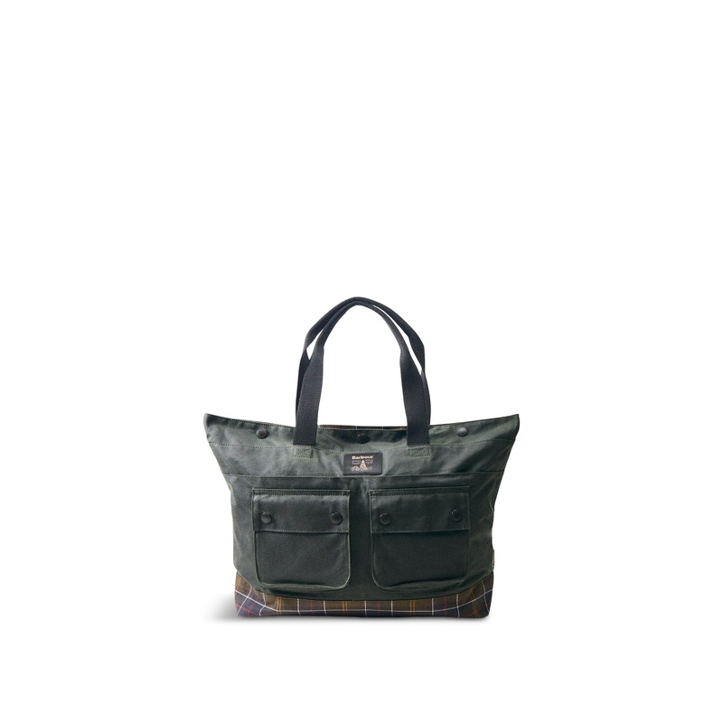 Barbour Field Wax Tote Bag Sage