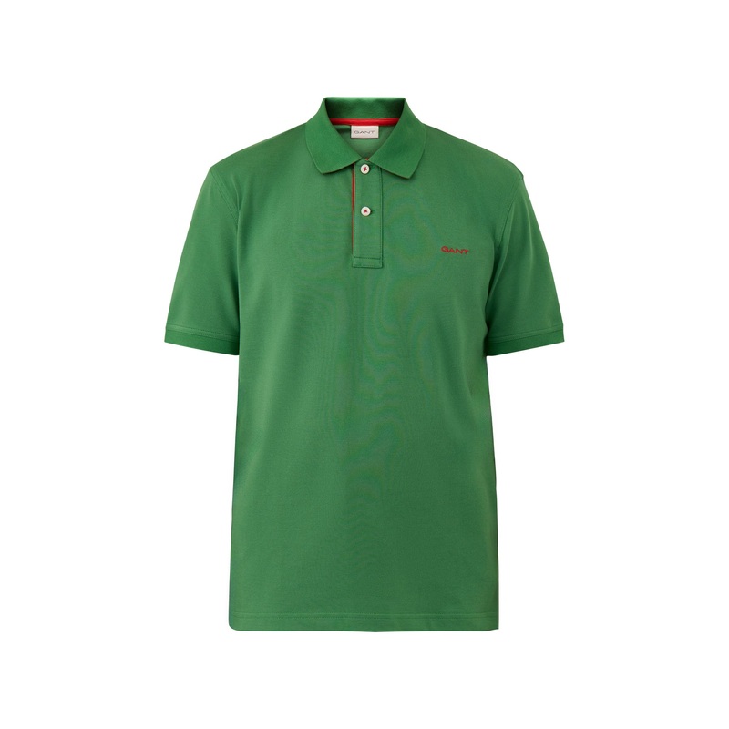 Contrast Pique Polo Grass Green