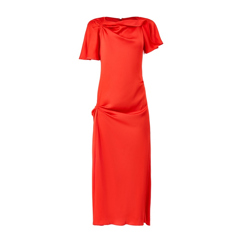 Draped Cap Sleeve Dress