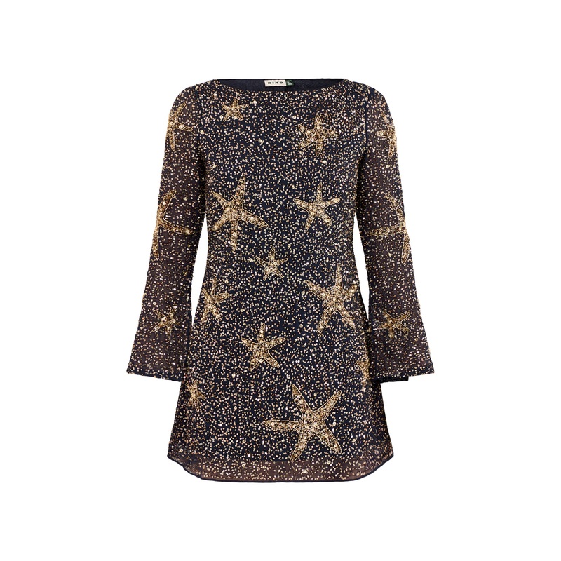 Ilse Dress Starfish Embellishment Navy