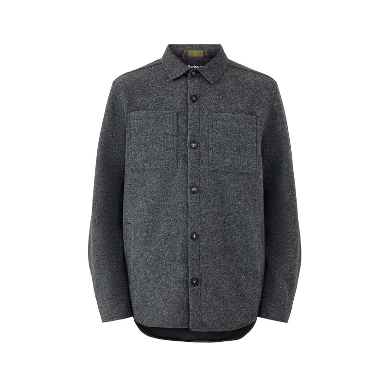 Marlow Tailored Wool Blend Overshirt Dark Grey Marl