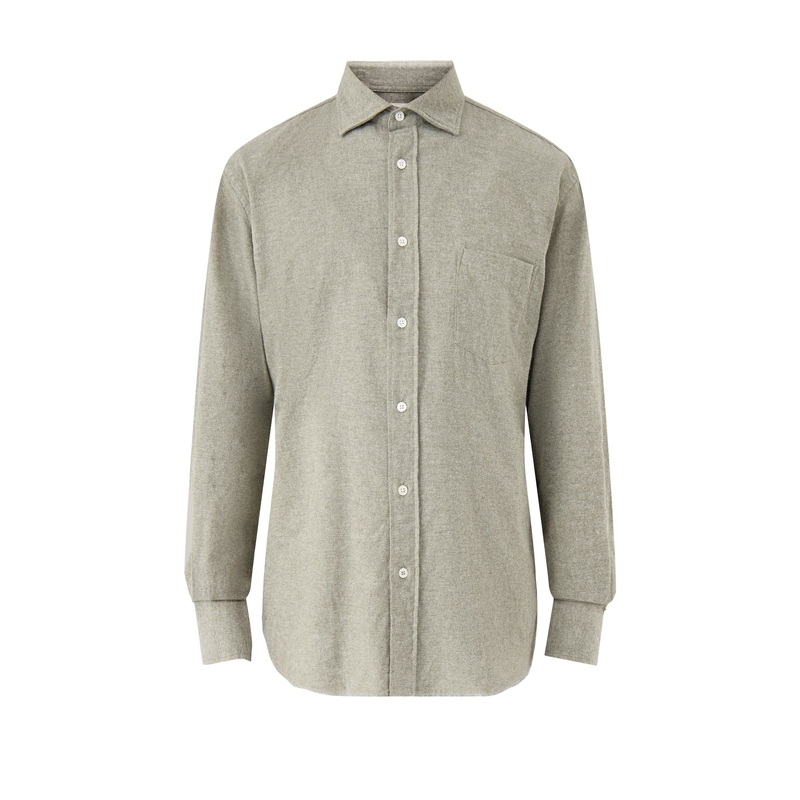 Paul Melange Flannel Woven Shirt Green