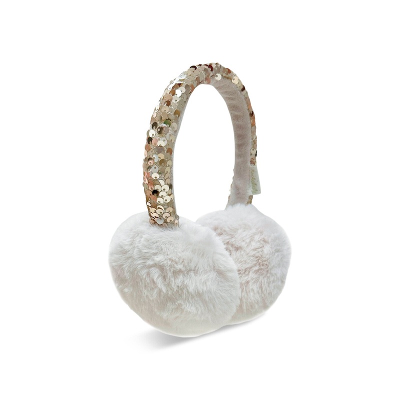 Shimmer Sequin Earmuffs Ivory
