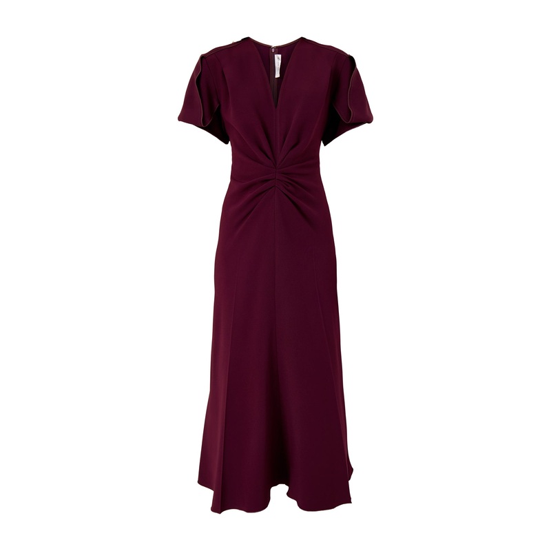 V-Neck Bella Midi Dress Merlot