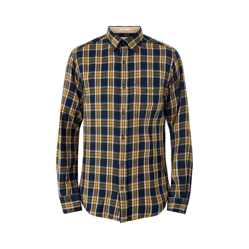 Windblown Flannel Check Shirt Evening Blue