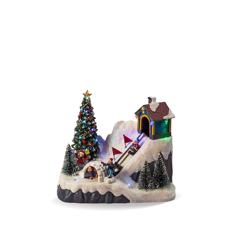 Winter Village Multi-Colour LED Christmas Display with Music & Timer