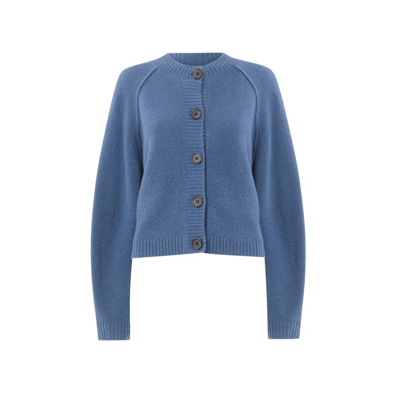 Wool Mix Crew Cardigan