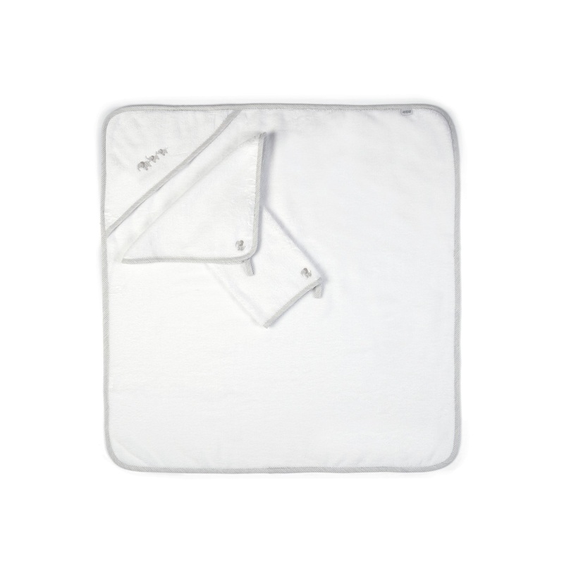 Elephant Towelling Set 3 Piece Grey