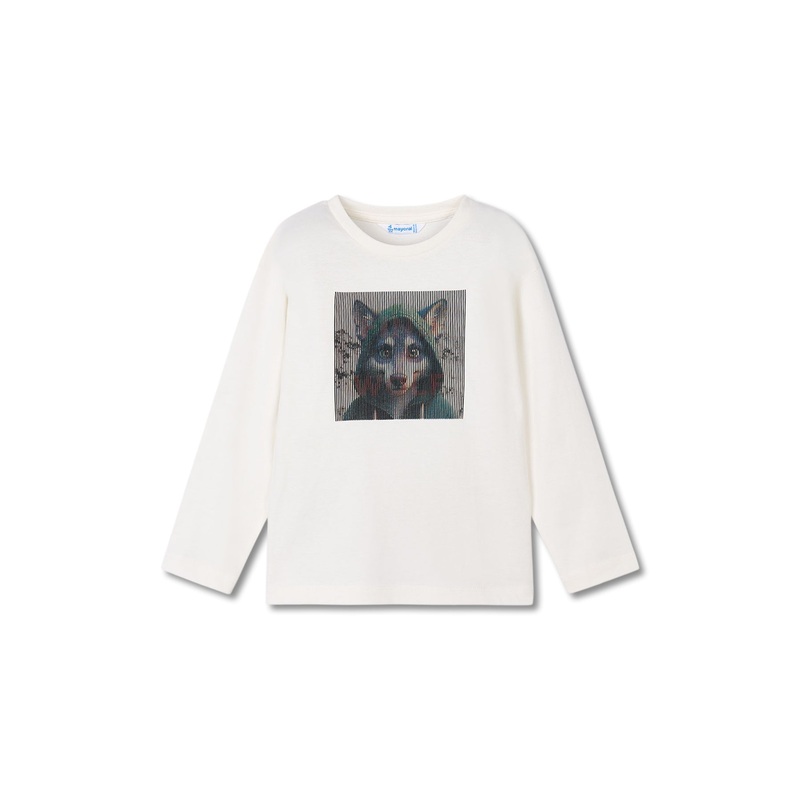 Wolf Box T-Shirt Cream