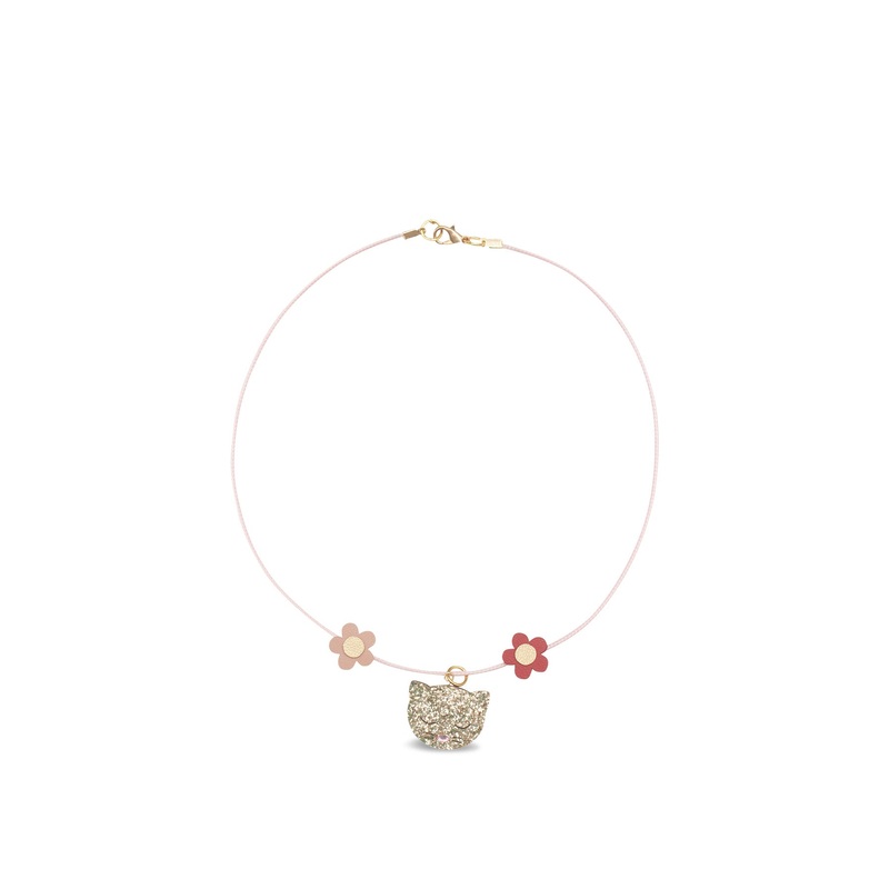 Clara Cat Necklace Pink