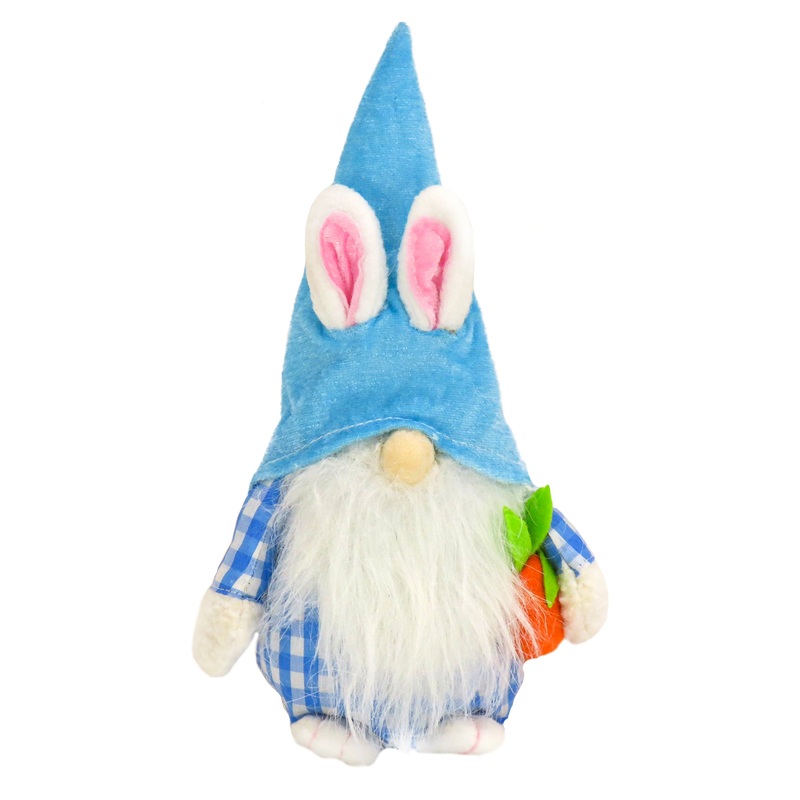 11 in. Blue Easter Bunny Gnome Table Decoration