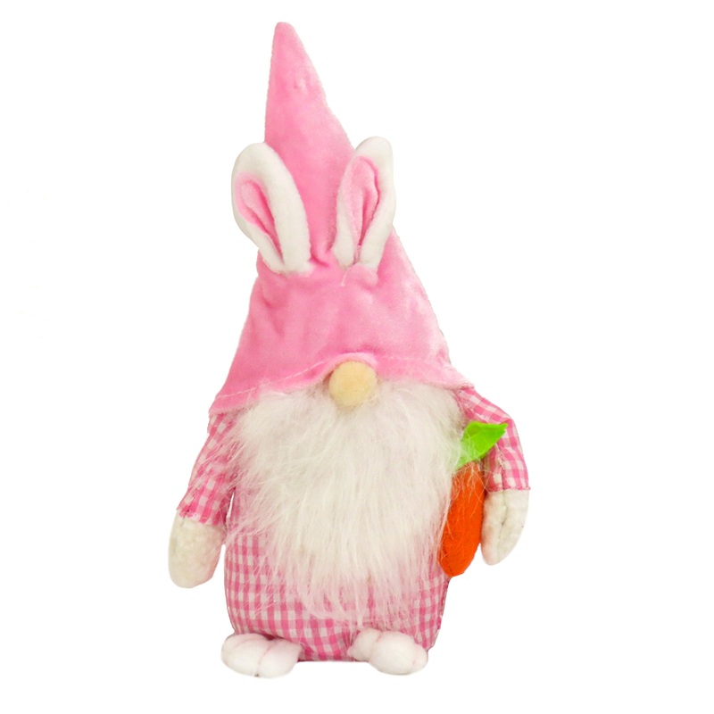 11 in. Pink Easter Bunny Gnome Table Decoration