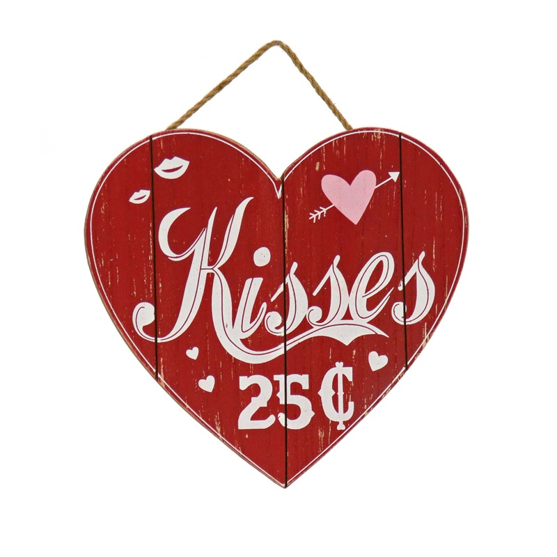 11 in. Valentine's 'Kisses' Wall Decor