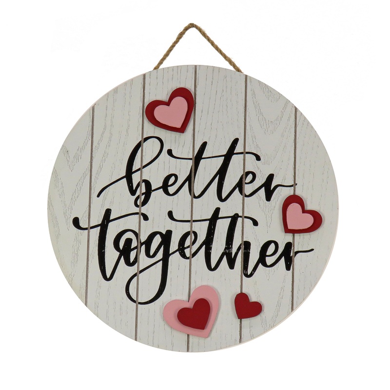 12 in. Valentine's 'Better Together' Hanging Wall Decoration