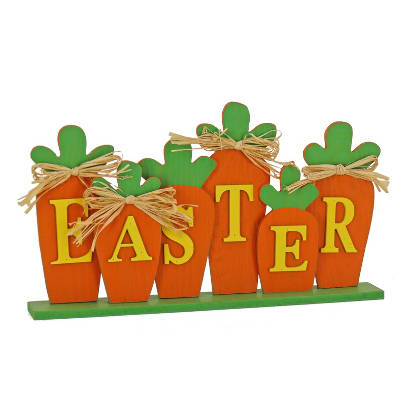 14 in. Easter Carrot Sign Table Decoration