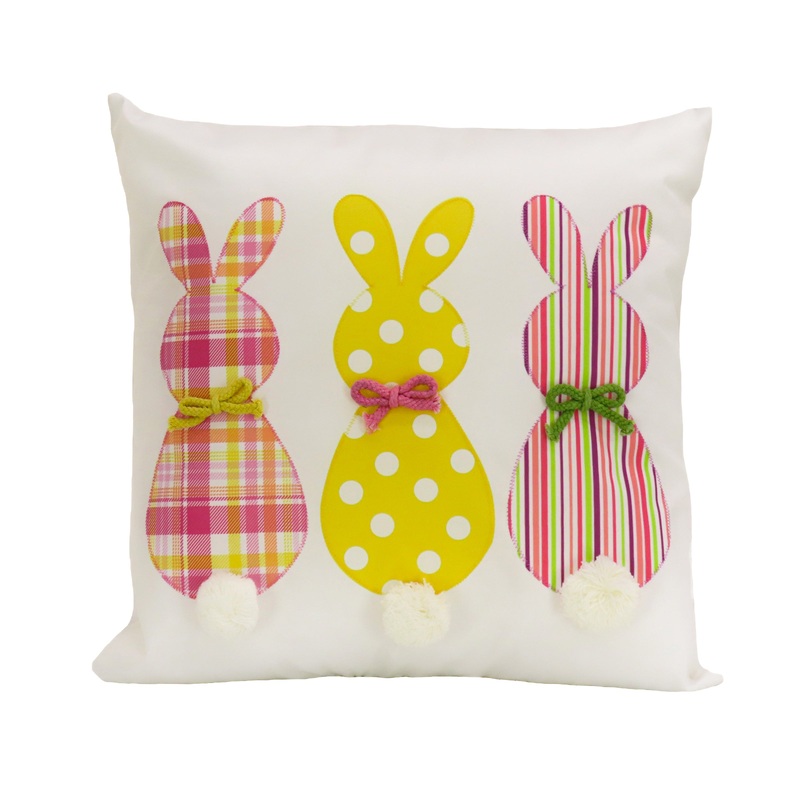 16 in. Easter Bunny Trio Decorative Pillow