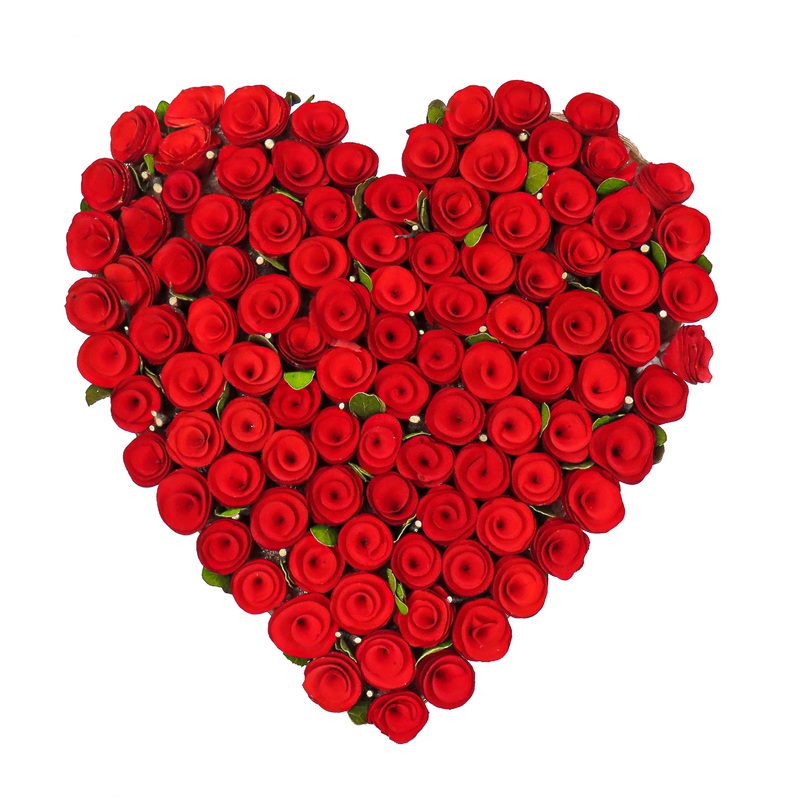 17 in. Valentine's Red Roses Heart