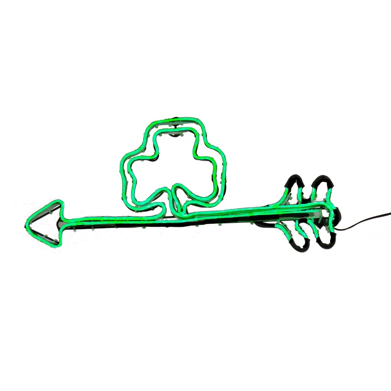 20 in. Patrick's Day Green Neon Style Shamrock Decoration