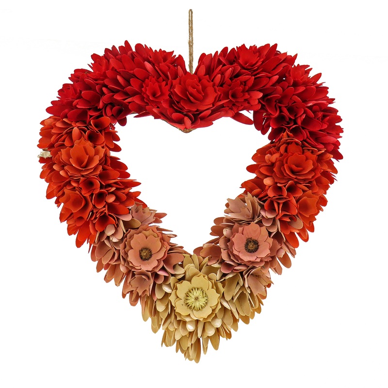20 in. Valentine's Ombre Floral Heart Wreath