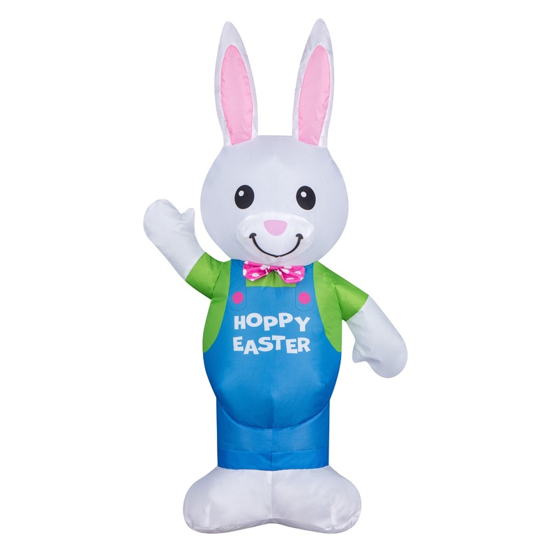 25 in. Inflatable Waving Easter Bunny Decoration