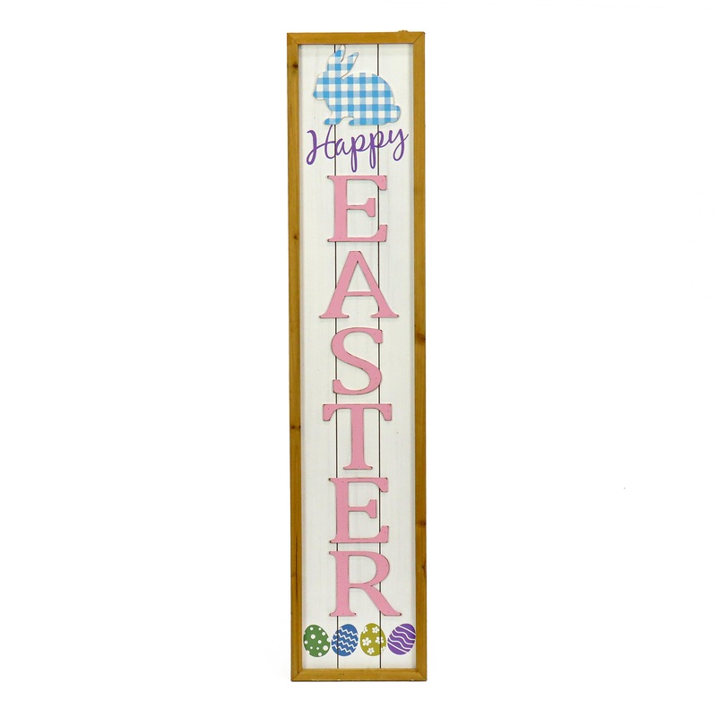 43 in. Pink Easter Sign Porch Decoration