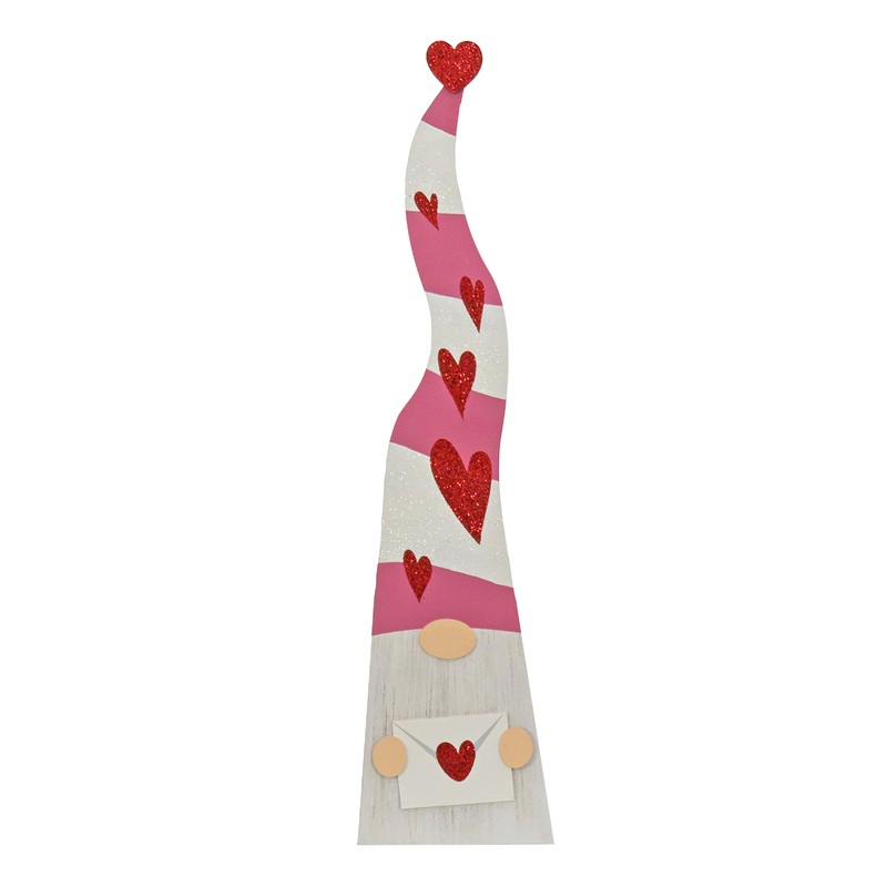 Valentine's Gnomes Porch Decoration, Pink, Valentine's Day Collection, 43 Inches
