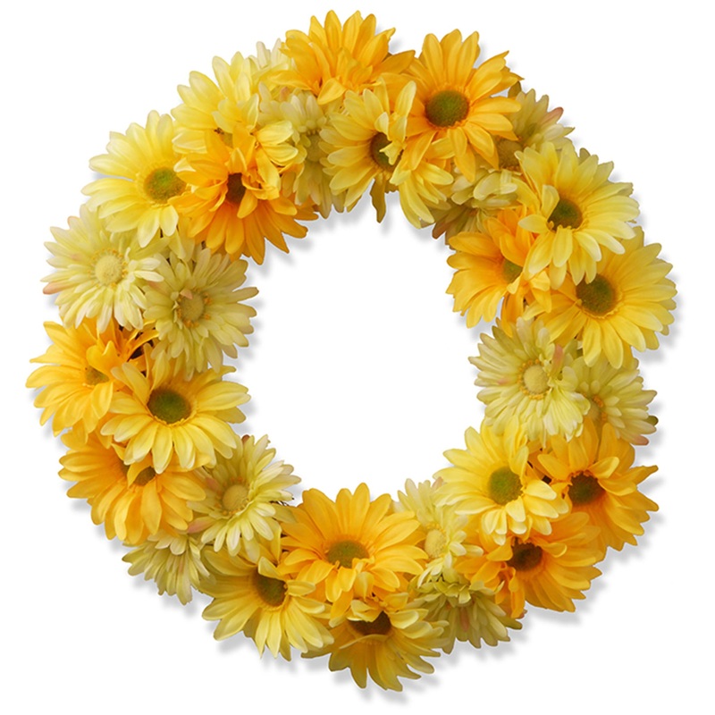 19 in. Spring Garden Accents Yellow Cosmos Wreath