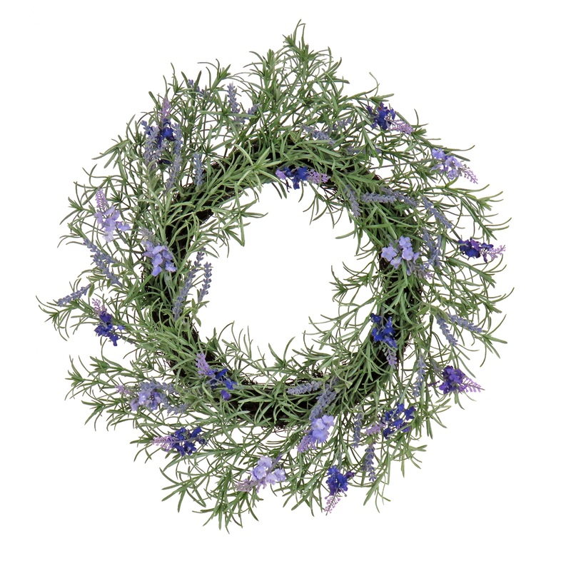 19 in. Spring Wreath with Lavender and Rosemary